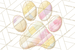 Cat Paw Prints Clipart PNG, Patchwork Kitty Paw Art Product Image 4