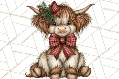 Boutique Christmas Highland Cows PNG Product Image 5
