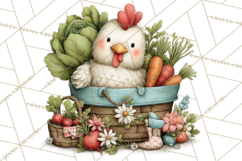 Spring Chickens Gardening Farm Clipart PNG, Chicks Clip Art Product Image 5