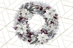 Christmas Wreath Clipart PNG, Elegant Holiday Wreaths Product Image 2