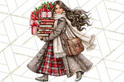 Dark Academia Christmas Clipart Royal Stewart Tartan PNG Product Image 2