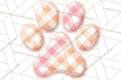 Cat Paw Prints Clipart PNG, Patchwork Kitty Paw Art Product Image 2
