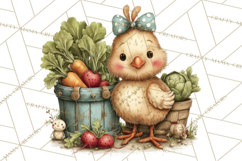 Spring Chickens Gardening Farm Clipart PNG, Chicks Clip Art Product Image 2