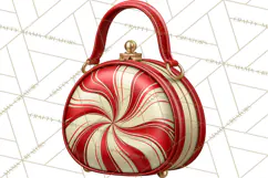 Christmas Handbag Clipart PNG, Holiday Purse Illustrations Product Image 4