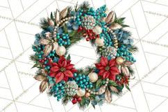 Christmas Wreath Clipart PNG, Elegant Holiday Wreaths Product Image 4