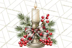 Dark Academia Christmas Clipart Royal Stewart Tartan PNG Product Image 4