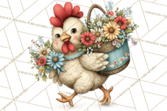 Spring Chickens Gardening Farm Clipart PNG, Chicks Clip Art Product Image 4
