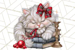 Dark Academia Christmas Clipart Royal Stewart Tartan PNG Product Image 4
