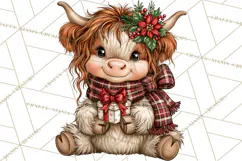 Boutique Christmas Highland Cows PNG Product Image 5
