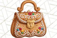 Christmas Handbag Clipart PNG, Holiday Purse Illustrations Product Image 5