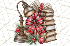 Dark Academia Christmas Clipart Royal Stewart Tartan PNG Product Image 5