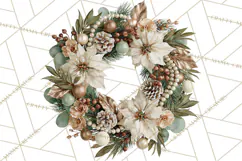 Christmas Wreath Clipart PNG, Elegant Holiday Wreaths Product Image 5