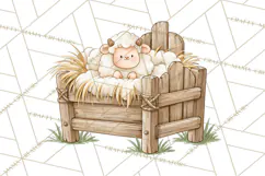 Christmas Nativity Clipart, Watercolor Nativity Scene PNG Product Image 5