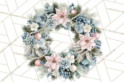 Christmas Wreath Clipart PNG, Elegant Holiday Wreaths Product Image 2