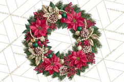 Christmas Wreath Clipart PNG, Elegant Holiday Wreaths Product Image 3