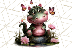 Cute Turtle Frog Alligator Pond Animals Clipart PNG Product Image 2