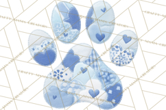 Cat Paw Prints Clipart PNG, Patchwork Kitty Paw Art Product Image 2