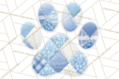 Cat Paw Prints Clipart PNG, Patchwork Kitty Paw Art Product Image 3