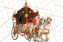 Fairy Tale Christmas Clipart, Enchanted Royal Winter Png Product Image 4
