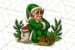 Merry Moods Christmas Elf Clipart | Funny Holiday Png Product Image 4