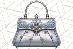 Christmas Handbag Clipart PNG, Holiday Purse Illustrations Product Image 5