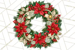 Christmas Wreath Clipart PNG, Elegant Holiday Wreaths Product Image 5