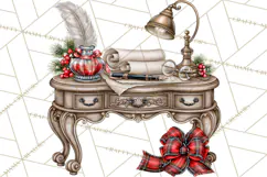 Dark Academia Christmas Clipart Royal Stewart Tartan PNG Product Image 2