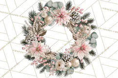 Christmas Wreath Clipart PNG, Elegant Holiday Wreaths Product Image 3