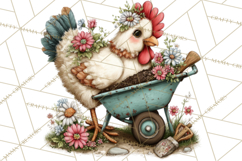 Spring Chickens Gardening Farm Clipart PNG, Chicks Clip Art Product Image 2