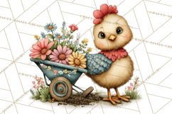 Spring Chickens Gardening Farm Clipart PNG, Chicks Clip Art Product Image 3