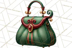 Christmas Handbag Clipart PNG, Holiday Purse Illustrations Product Image 4