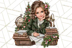 Dark Academia Christmas Clipart Royal Stewart Tartan PNG Product Image 4