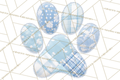 Cat Paw Prints Clipart PNG, Patchwork Kitty Paw Art Product Image 4