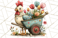 Spring Chickens Gardening Farm Clipart PNG, Chicks Clip Art Product Image 4