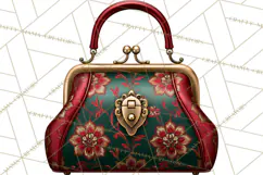 Christmas Handbag Clipart PNG, Holiday Purse Illustrations Product Image 5