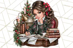 Dark Academia Christmas Clipart Royal Stewart Tartan PNG Product Image 5