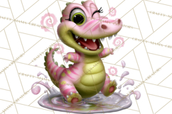 Cute Turtle Frog Alligator Pond Animals Clipart PNG Product Image 5