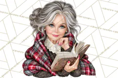 Dark Academia Christmas Clipart Royal Stewart Tartan PNG Product Image 2