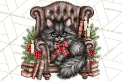 Dark Academia Christmas Clipart Royal Stewart Tartan PNG Product Image 2