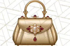 Christmas Handbag Clipart PNG, Holiday Purse Illustrations Product Image 2