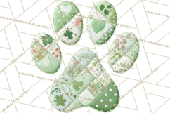 Cat Paw Prints Clipart PNG, Patchwork Kitty Paw Art Product Image 5