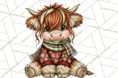 Boutique Christmas Highland Cows PNG Product Image 2