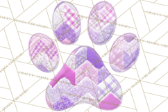 Cat Paw Prints Clipart PNG, Patchwork Kitty Paw Art Product Image 2