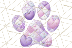 Cat Paw Prints Clipart PNG, Patchwork Kitty Paw Art Product Image 3