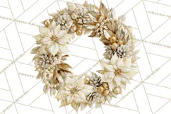 Christmas Wreath Clipart PNG, Elegant Holiday Wreaths Product Image 4