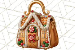 Christmas Handbag Clipart PNG, Holiday Purse Illustrations Product Image 4