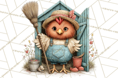 Spring Chickens Gardening Farm Clipart PNG, Chicks Clip Art Product Image 3