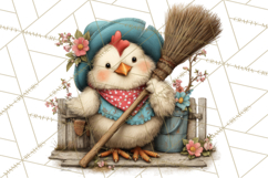 Spring Chickens Gardening Farm Clipart PNG, Chicks Clip Art Product Image 4