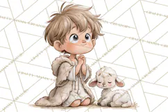 Christmas Nativity Clipart, Watercolor Nativity Scene PNG Product Image 5