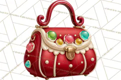 Christmas Handbag Clipart PNG, Holiday Purse Illustrations Product Image 5